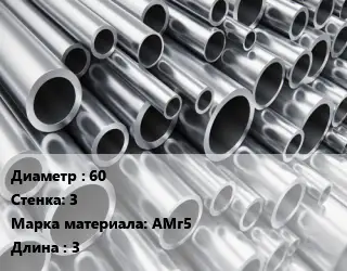 Труба алюминиевая 60 s=3 Марка: АМг5 L=3